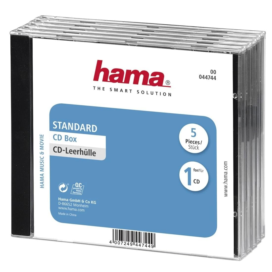 Hama Custodia per CD 5 pezzi trasparente nero