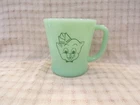 Rare Old Fire-King Jadite PIGGLY WIGGLY GROCERY STORE  Advertising Coffee Mug