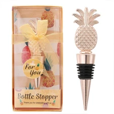 24 PCS Wedding Favor for Guests,Golden Pineapple Wine Bottle Stopper Beer Win...
