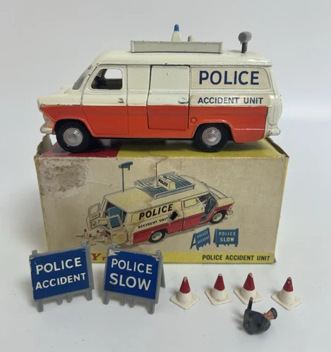 Vintage Dinky Toys 287 Police Accident Unit With Cones & Signs In Original Box