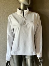 The North Face Women s Fleece 1/4 Zip Zipper White Size Large Top Shirt NICE
