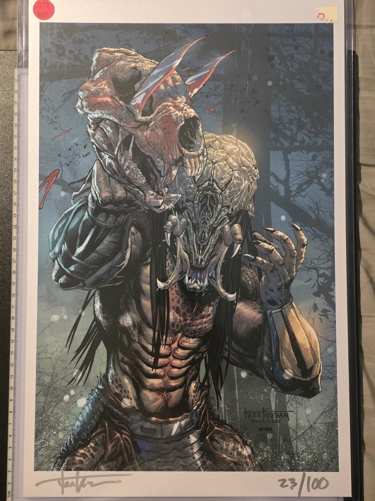 11×17 Tyler Kirkham Signed Predator Wall Art 23/100 In Toploader W/ COA