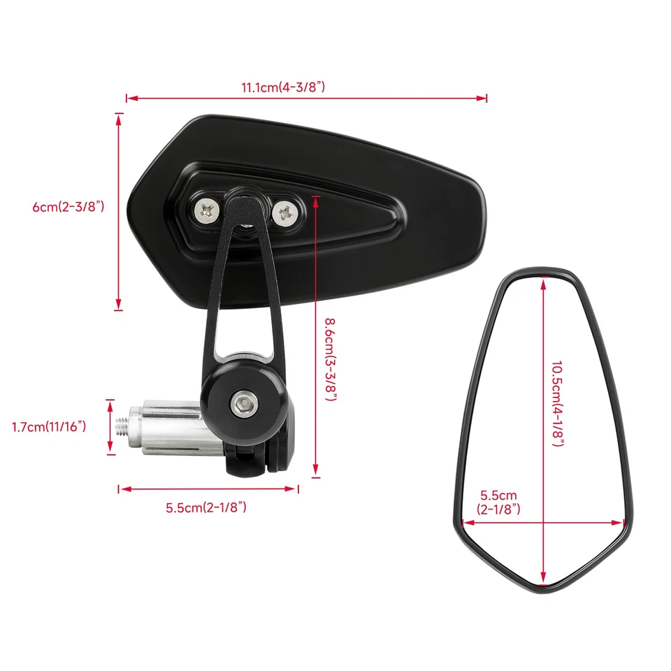 Espejos retrovisores laterales de extremo de manillar de motocicleta de 7/8" 22 mm para Yamaha Zuma 125 50 50F 50FX Foto 2 de 4