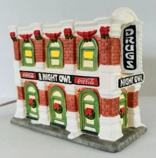 Christmas Village Coca-Cola American Classics Drug Store Lighted Building