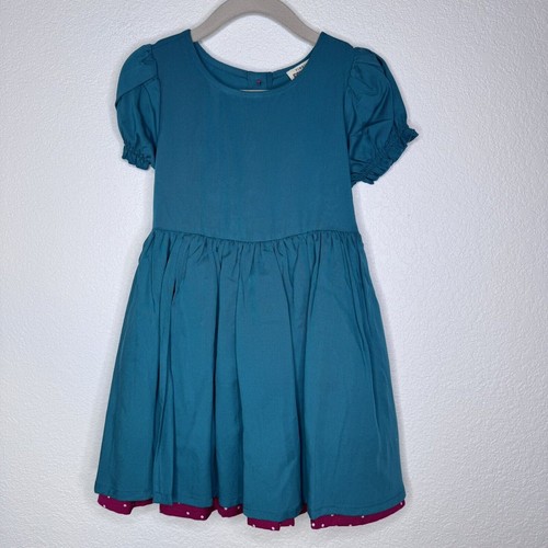 NEW Finding Foxtale Girl Seasons Greetings Dress Size 4 Teal Pink Twirl Holidays - Picture 4 of 10