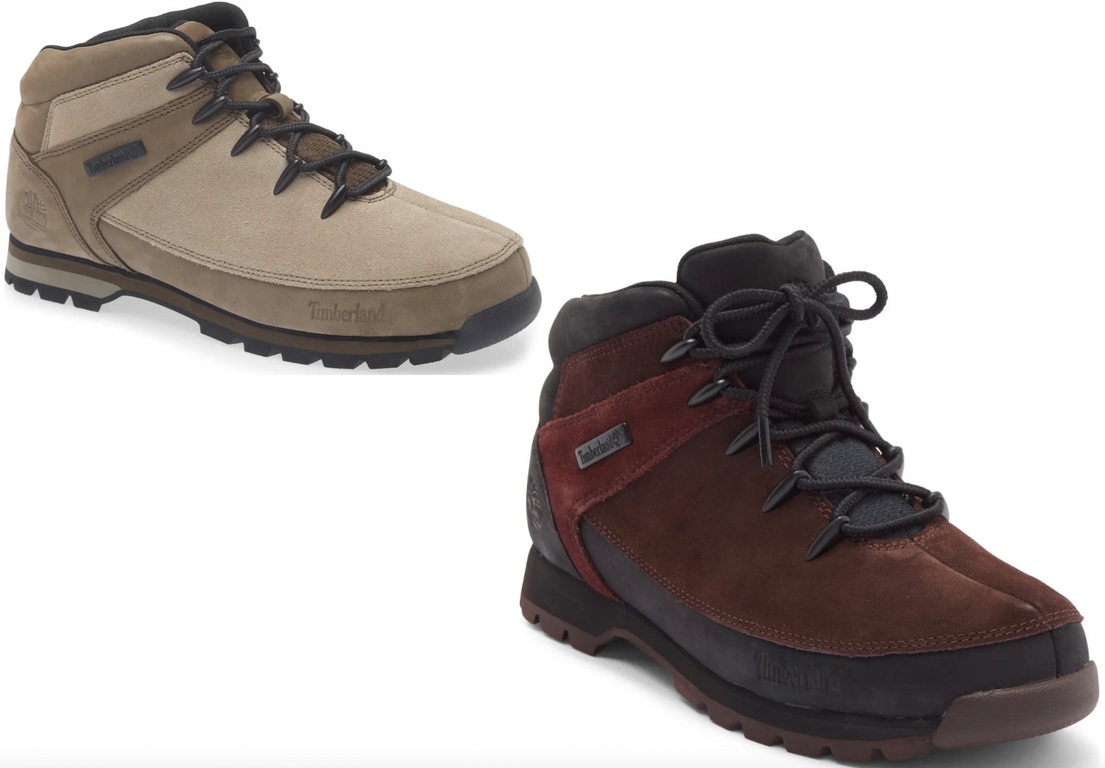 Timberland Euro Sprint Mid Nubuck Suede Boots A2K84 Medium Grey + Dark Brown