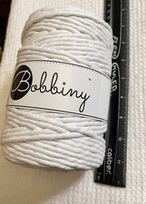 Bobbiny XXL 5mm Macrame Cord "White" 100 Cotton, 112 Fibers, 100m