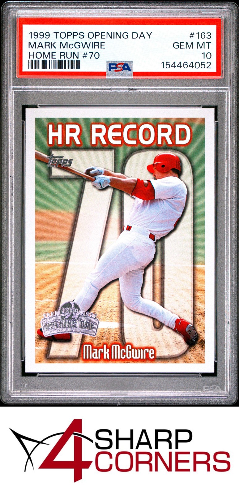 1999 TOPPS OPENING DAY #163 MARK McGWIRE HOME RUN #70 PSA 10