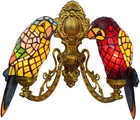 Tiffany Style Wall Sconce, Vintage Parrot Design Wall Light with Stained Glass S