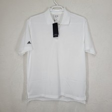 ADIDAS Mens Climalite White GOLF Polo Sport Shirt Size Large
