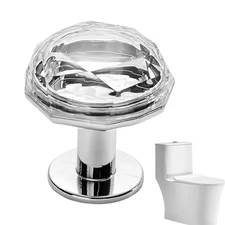 Toilet Flusher Top Push Button Rhinestone Toilet Tank Button Nail Protection