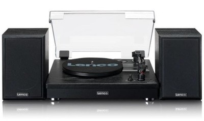 Lenco LS-101BK Plattenspieler Bluetooth Lautsprecher
