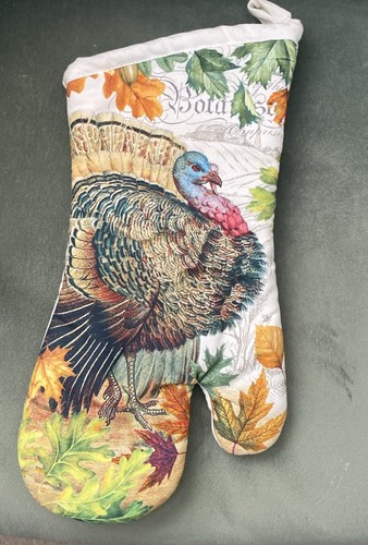 Michel Design Works Oven Mitt Fall Harvest Turkey Thanksgiving EUC