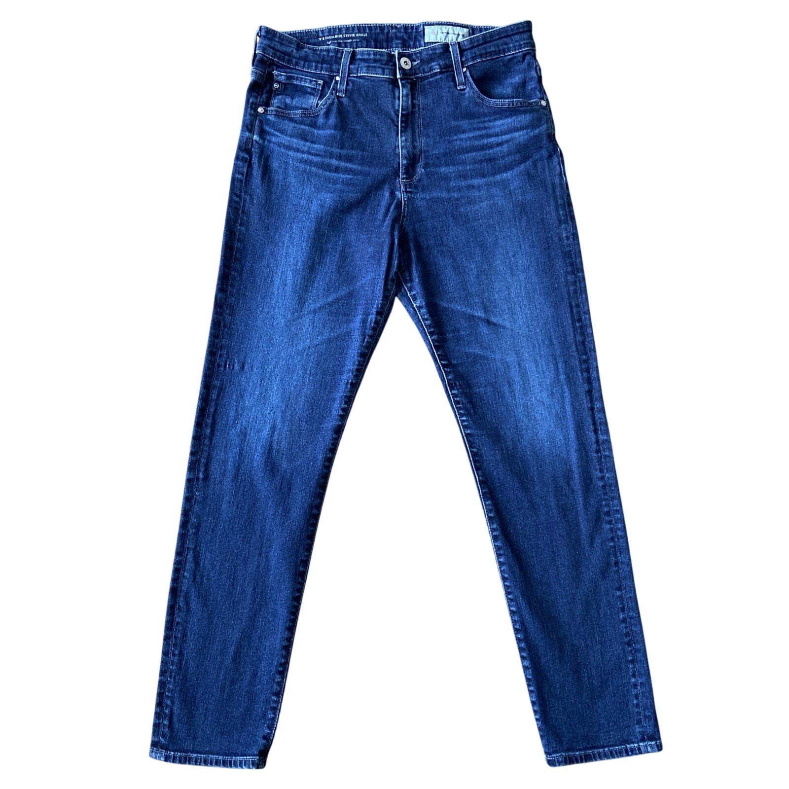 AG Anthropologie Jean Sz 30R Blue Dark The High Rise Stevie Ankle Whisker City