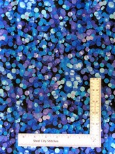 Butterfly Magic Blue Purple Circles Fabric 28" Length Cotton Timeless Treasures