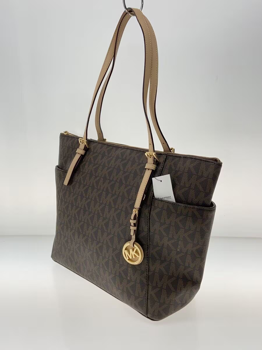 MICHAEL KORS Leather Tote Bag in Brown with All-Over Print, 35F6GTTT9B thumbnail 2