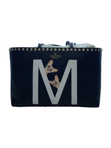 VALENTINO GARAVANI tote bag leather Black rockstud pet Used