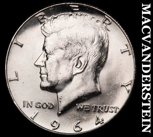 1964 Silver Kennedy Half Dollar - Choice Gem Brilliant Unc  Lustrous  #G7844