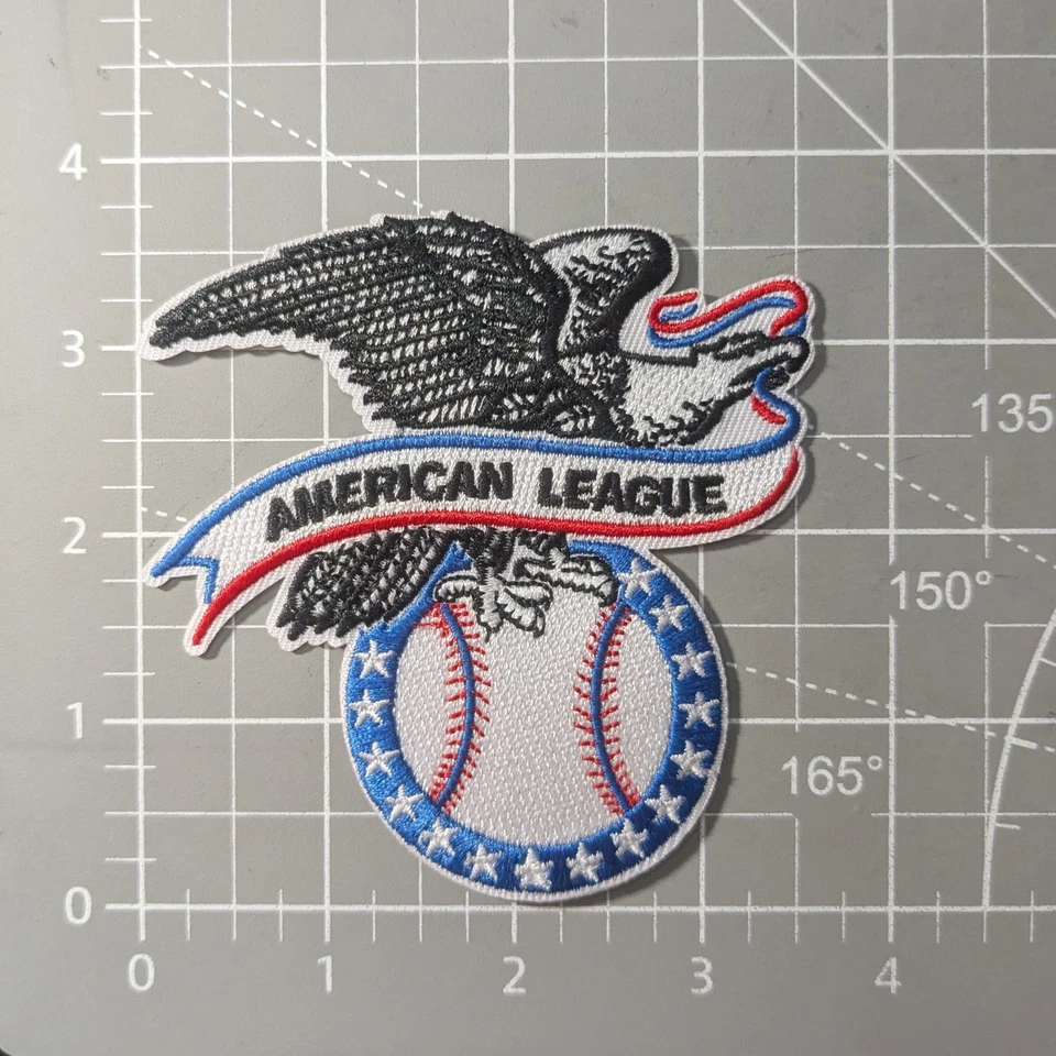American League Patch MLB Baseball Old Vintage Logo Embroidered Iron On 3.75x3.5 - Image 2 of 3