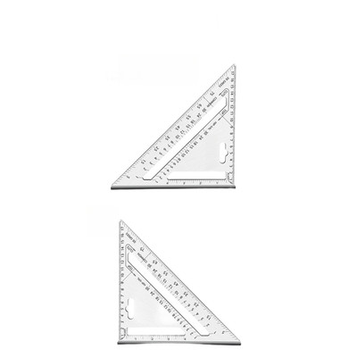 Triangle Ruler 7 Inch Aluminum Alloy with 45 90 Degree Angles and Metric Scale
