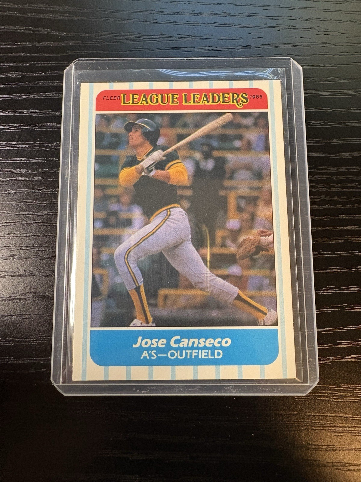 1986 Fleer Major League Leaders - Jose Canseco #3 (RC)