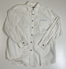 Vintage Calvin Klein Jeans White Button Down Sz M Dad Core Preppy 90s