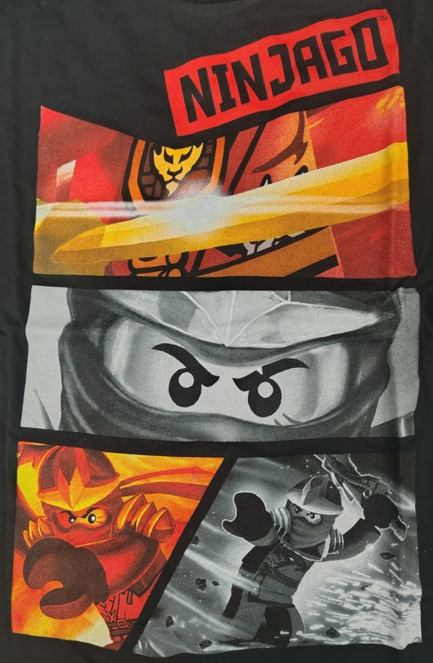 LEGO Ninjago Masters Of Spinjitzu Kai Jay Zane Cole Kids Black Tee Shirt T-Shirt - Image 2 of 2
