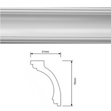 SAMPLE of Plastic Cornice/Coving Double Bead 90mm  (Looks like plaster) Styrene