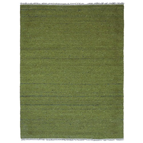 Alfombra tejida a mano tejido plano Kilim algodón y poliéster verde liso BBH Hogares - Imagen 17 de 48