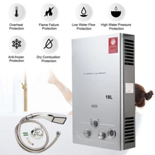 18L Tankless Propane Gas Water Heater 4.8GPM On Demand LPG Water Boiler Shower