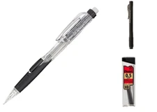 Pentel Twist-Erase Click Pencil Kit .5mm Lead Clic Eraser Black School Office