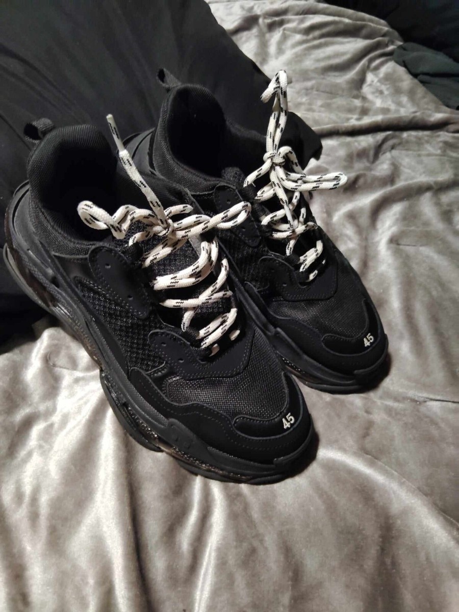 Size 10 - Balenciaga Triple S Sneaker Triple Black Clear Sole | eBay