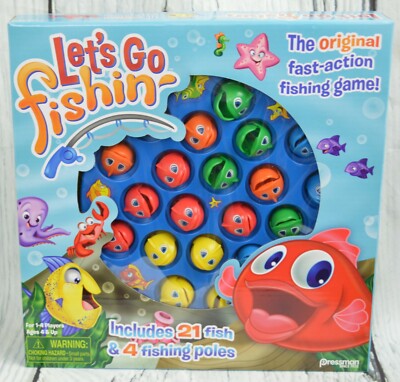 Let's Go Fishing Game Toy Classic Fishing 4Player Action Kids Toddlers Board Set