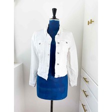 Ichi White Cotton Collared Jacket