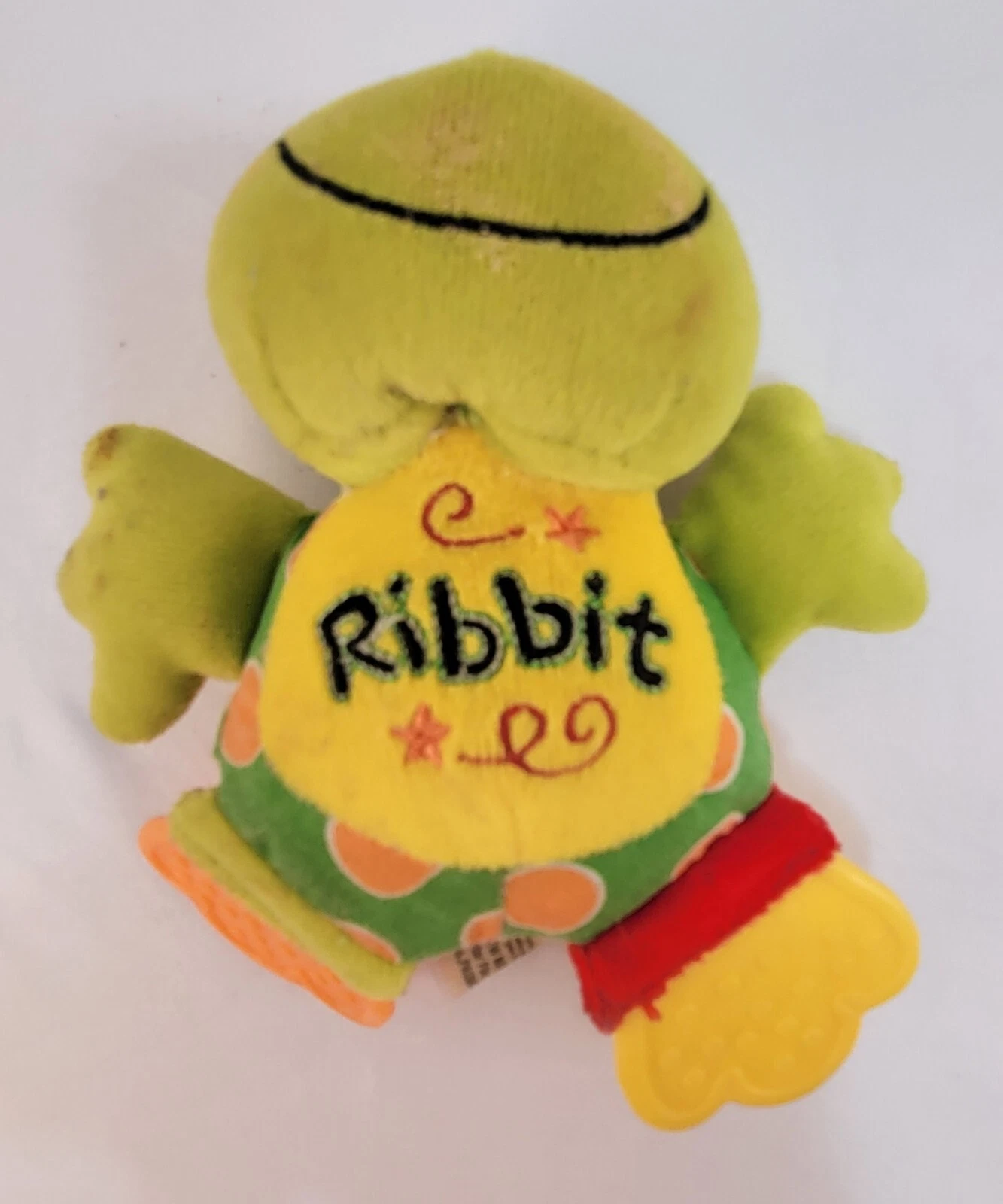 Kids 2 Grow Plush Frog Teething Rattle Jingle Chime Baby Toy Ribbit