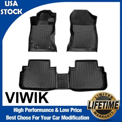 3pcs Front & Rear Floor Mats Liner 2019 2020 2021 For Subaru Forester TPE Black