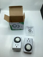 (BOX OF 2) BN-LINK BND-60/U47 Indoor Mini 24-Hour Mechanical Outlet Timer 3Prong
