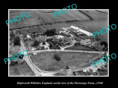OLD 8x6 HISTORIC PHOTO HIGHWORTH WILTSHIRE ENGLAND AERIAL VIEW OF FARM ...