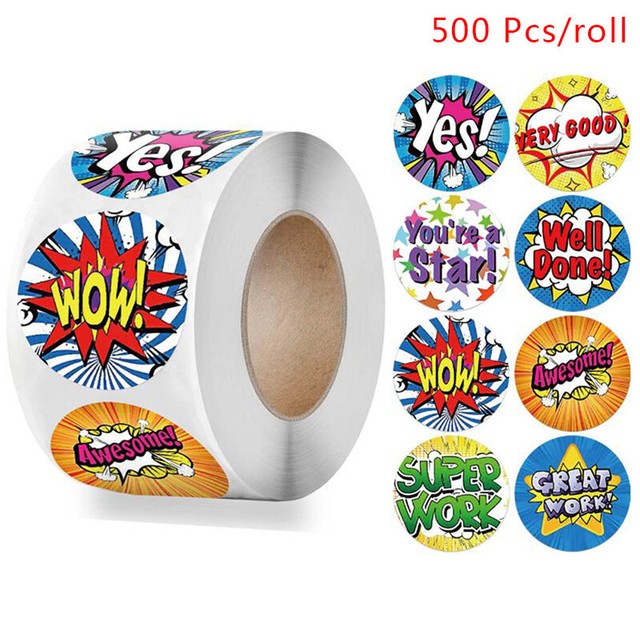 500 Pcs Reward Stickers Motivational Stickers Roll Kids Students Teachers LJF 500 Pcs Reward Stickers Motivational Stickers Roll Kids Students Teachers LJF