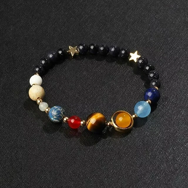 2025Lo último Ocho Planetas Chakra Cuentas Sistema Solar Curación Niñas Mujer Pulsera Foto 3 de 4