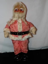 Christmas Antique Santa Claus Doll St Nicholas 19" Store Display Mask Face (e467