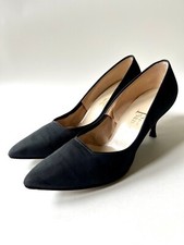 VTG 1950's Fianc es POINTY STILETTO HEEL PINUP Black Shoes 8 1/2 AA Narrow 7.5 