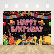 Mexican Fiesta Backdrop Birthday Banner Cinco De Mayo Theme Party 7'X5' NS2