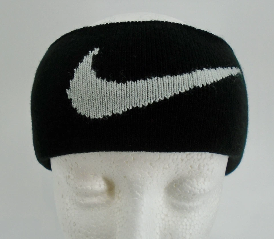 Nike Diadema Tejida Sin Costuras Juvenil Reversible Negro/Gris Humo Foto 3 de 4