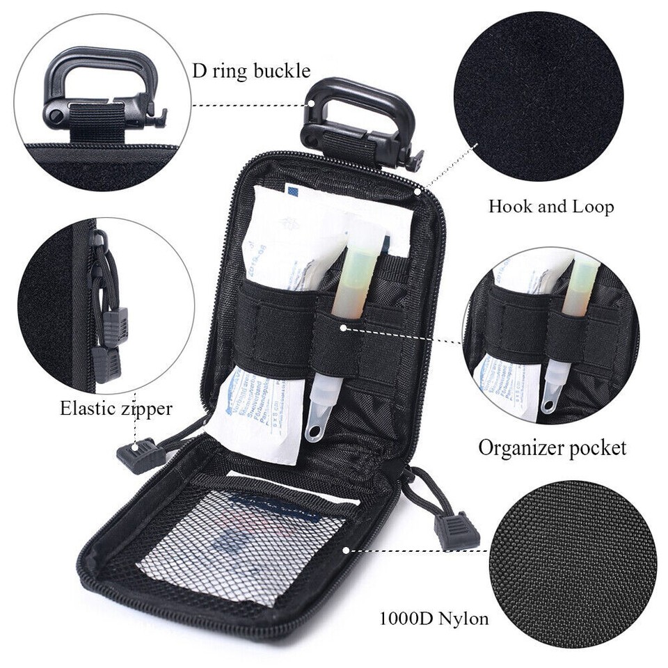 2-Pack Tactical MOLLE Pouches - Compact Utility Bags For Hiking & Outdoor Gear