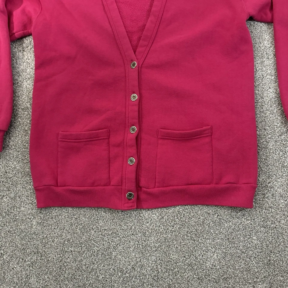 Lee Cardigan Sudadera Mujer L Peso Pesado Barbiecore Rosa Caliente De Colección Años 80 90 Foto 3 de 4