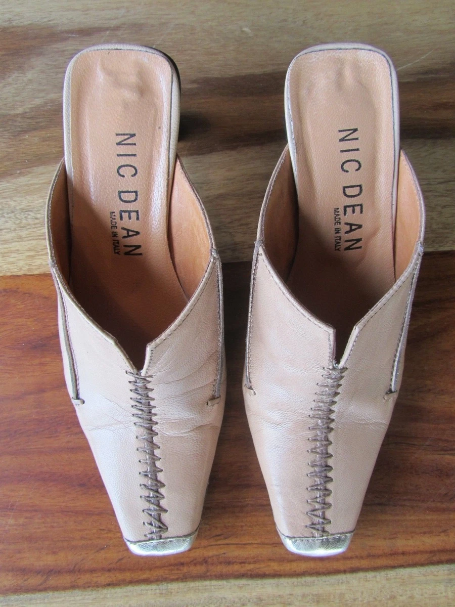 NIC DEAN PERLATO ORO VITELLO SLIP ON LADIES SHOES SIZE 36 SAND