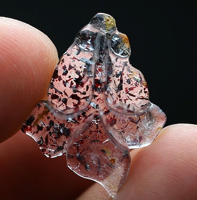 4.7Ct Natural Super Seven Mica crystal Carving Butterfly Quartz Pendant Polished