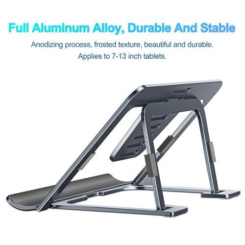 Support Tablette Réglable et Pliable Porte Mince Portable en Aluminium pour B... - Photo 3/6
