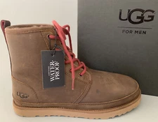 UGG Australia Harkley Waterproof Lace Up Boots Grizzly Brown 1017238 Mens